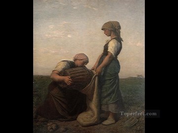  countryside Oil Painting - The Potato Harvest countryside Realist Jules Breton